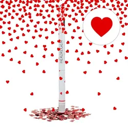 Relaxdays 5 x Party Popper 80 cm Herzen Rot