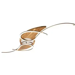ELOBRA LED-Deckenleuchte Panama curved Holz