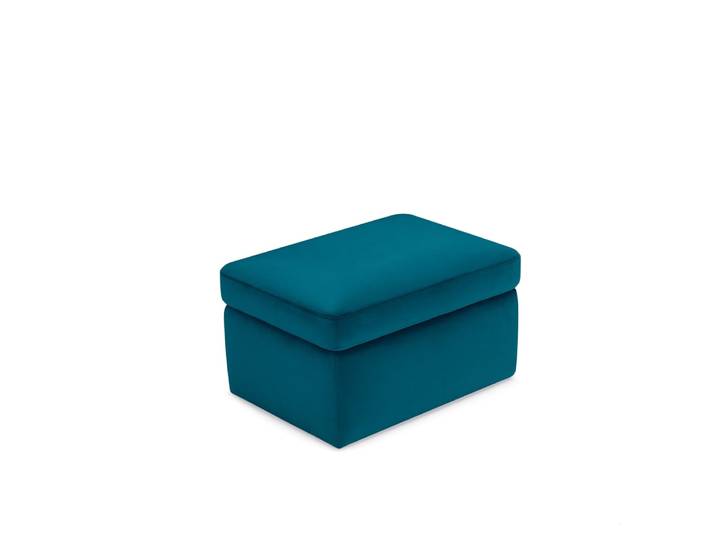 Pouf de rangement fabriqué en Italie en velours pétrole 75x45 cm