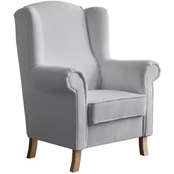 OHRENSESSEL Leonardo hellgrau boucle-stoff