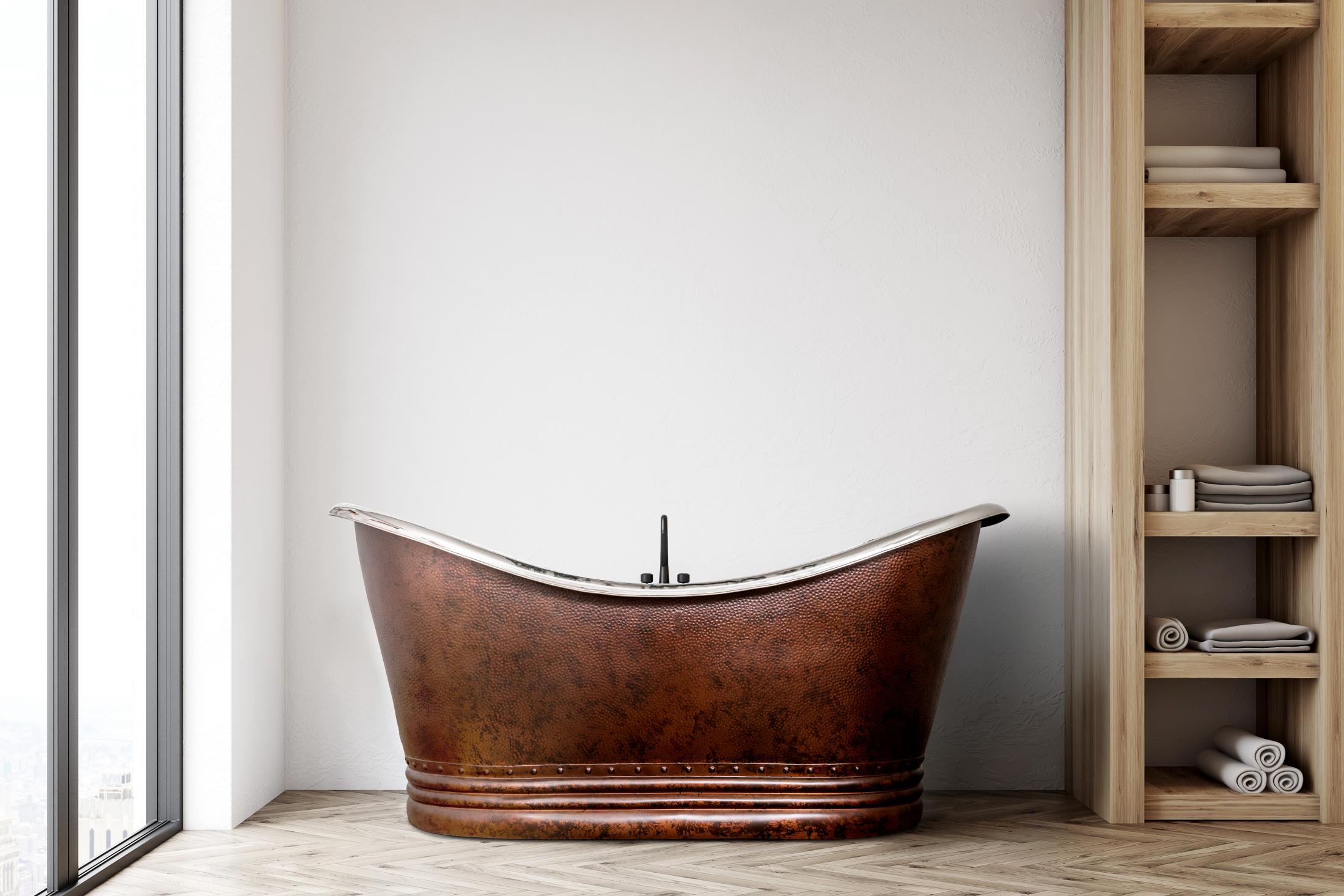 Kupfer Badewanne Bateau Bronze