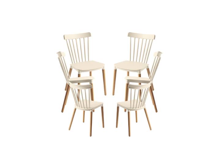 6er Set Leka Stühle - Beige