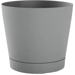 TeraPlast Orione 38 Pflanzkübel Fog Grey Hellgrau rund 38cm Blumentopf