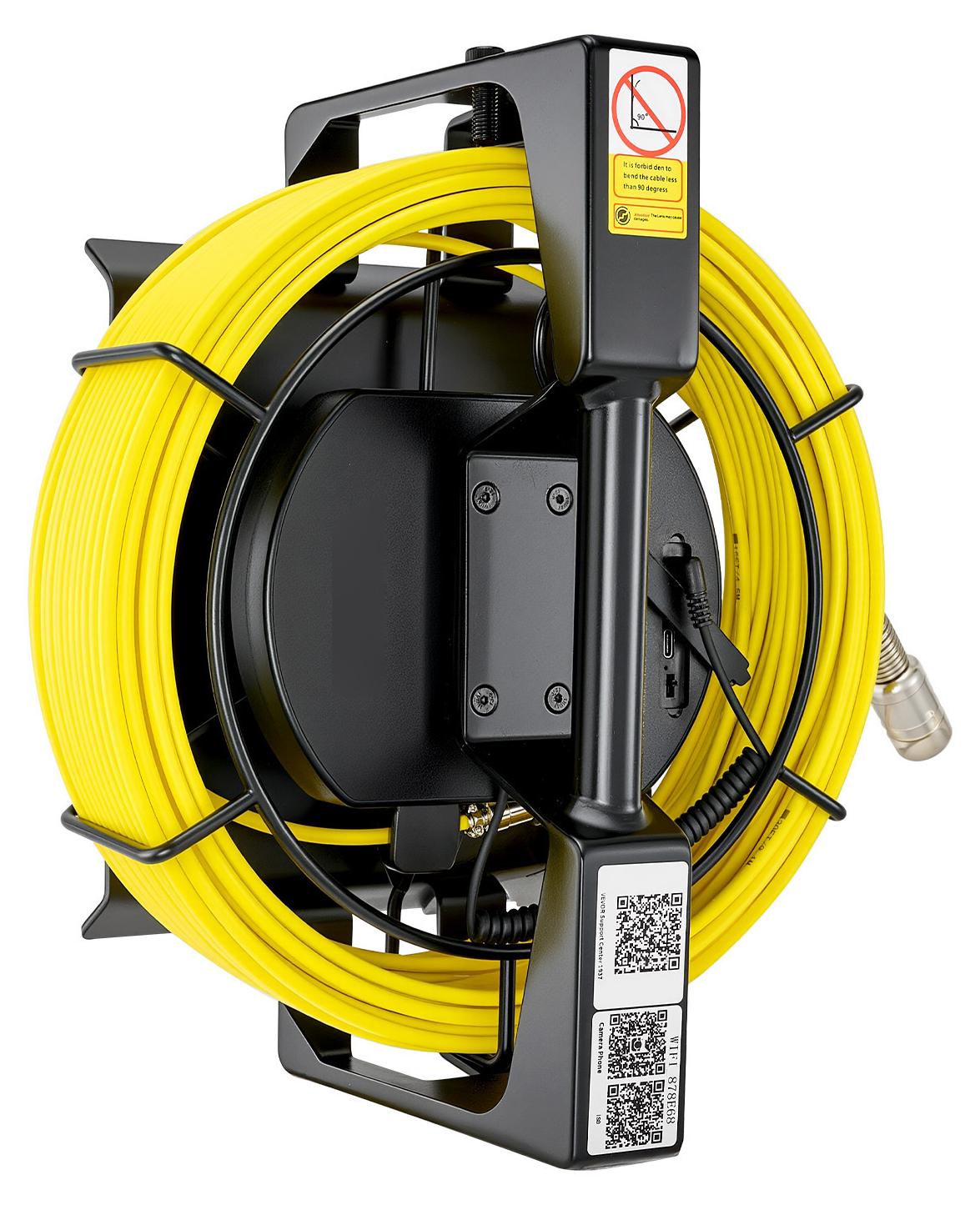 SucceBuy WLAN-Endoskopkamera mit 20 m Kabel, Inspektionskamera mit 12 LEDs und dreistufiger Beleuchtung, IP68 wasserdichte Rohrkamera mit 4500 mAh Akku und Meter-Markierung, 1080p HD Kamera mit 120° Weitwinkelobjektiv für Kanal- und Abflusskontrollen