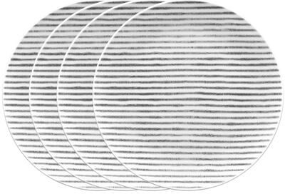 "Noritake Hammock Set of 4 Coupe Salad Plates - Stripes, 9-1/2"""