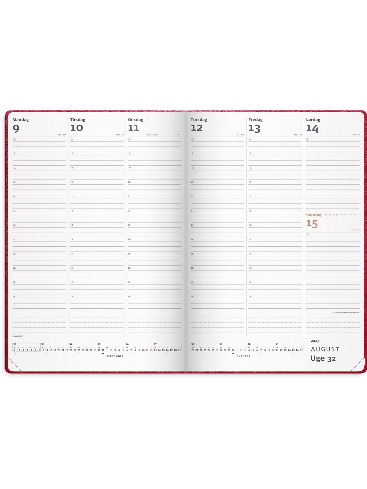 Mayland City Diplomat ugekalender rød vinyl 2027