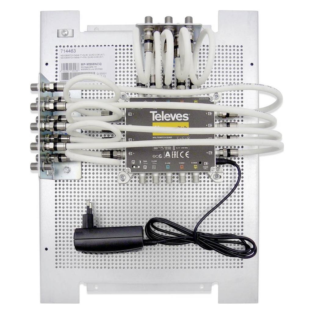 Televes GmbH Multischalter 12,70cm (5") 8 Nevo m.Montageplatte MP-MS58NCQ (Multischalter) (714463)