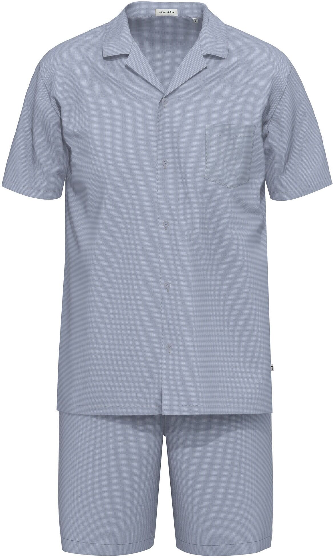 Schlafanzug SEIDENSTICKER "Herren Schlafanzug kurz bodywear", Herren, Gr. 60, blau (nightblau), Homewear-Sets Schlafanzug