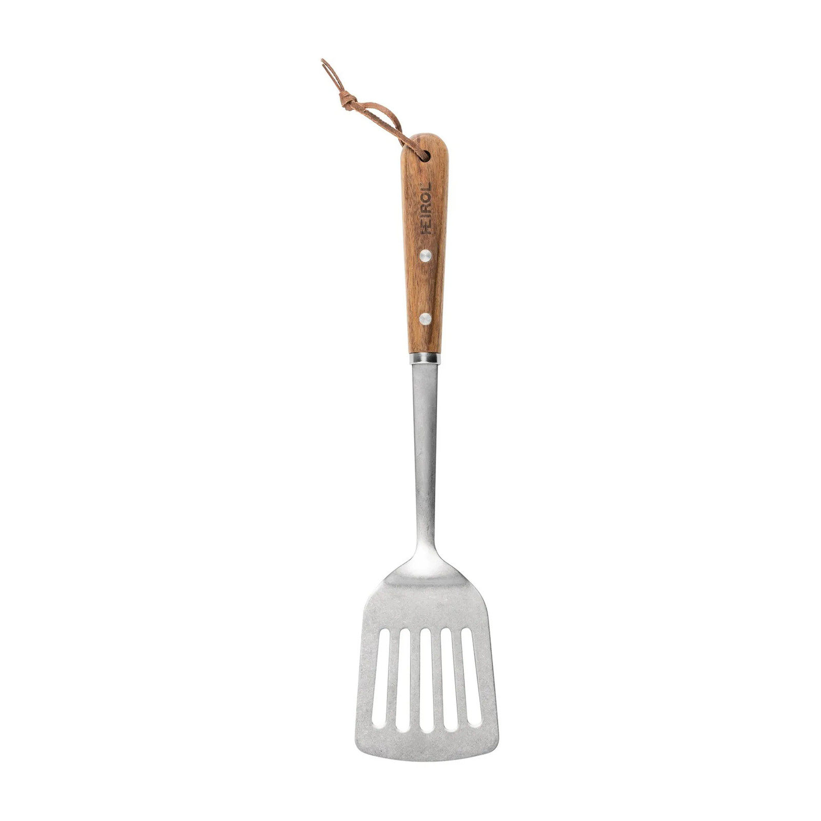 Heirol Roestvrije bakspatel met openingen, 36 cm, Beuken
