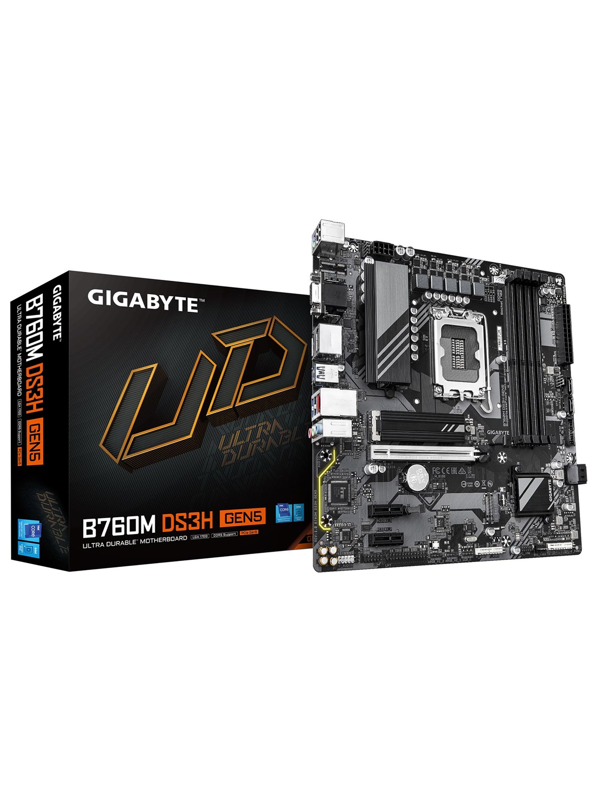 GIGABYTE B760M DS3H GEN5 Mainboard - Intel B760 - Intel LGA1700 - DDR5 RAM - Micro-ATX