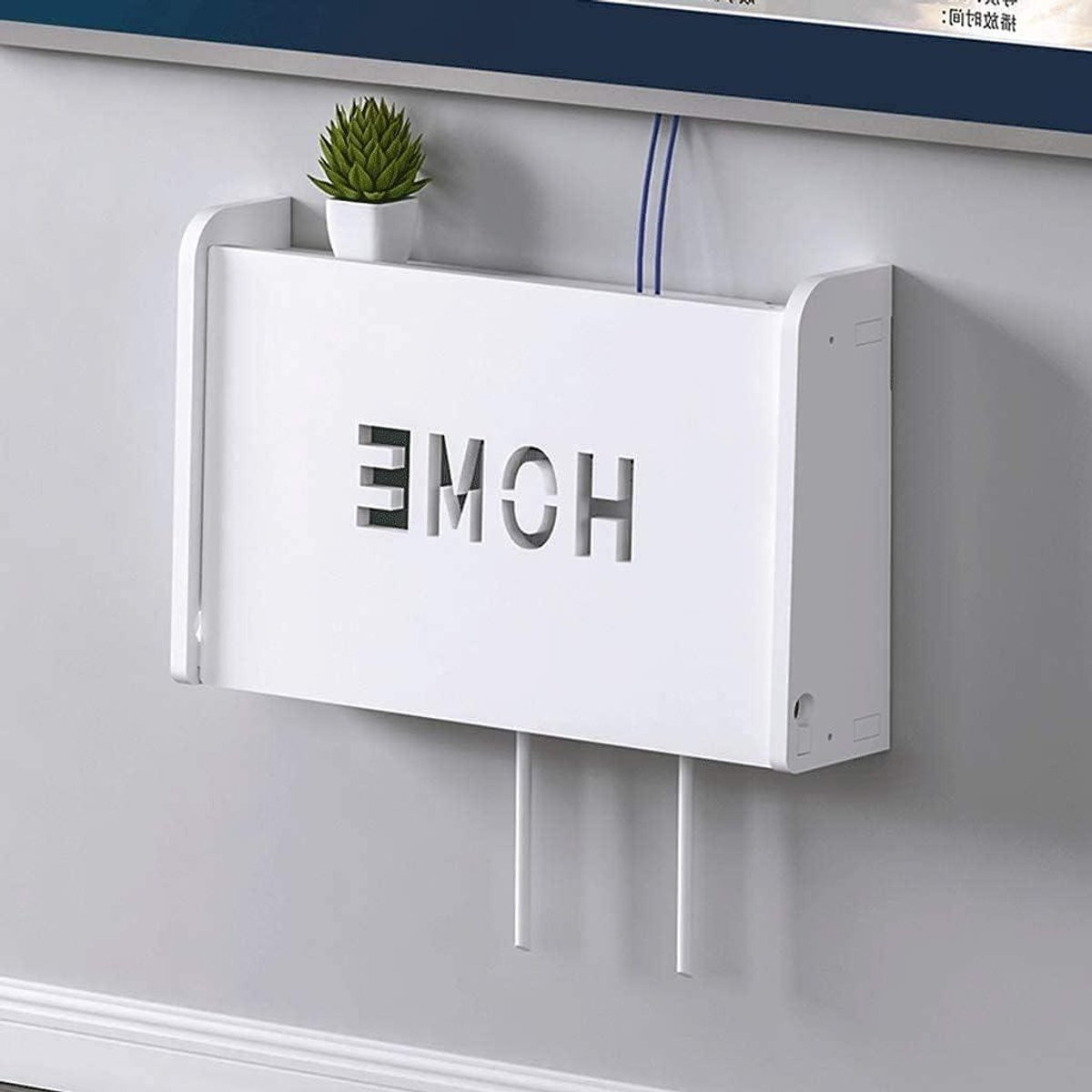 Wit Wandrek Router Opbergplank voor Woonkamer en Home Office, Lengte: 30 cm