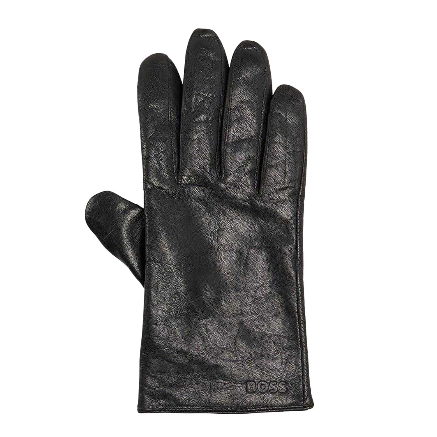 Boss Heren Gioli Leren Handschoenen (Zwart)
