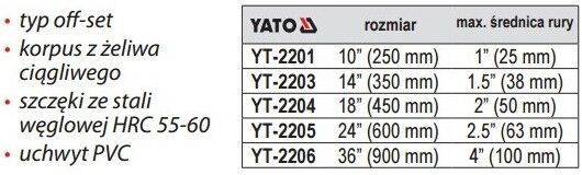 YATO YT-2206 Pliers Wrench