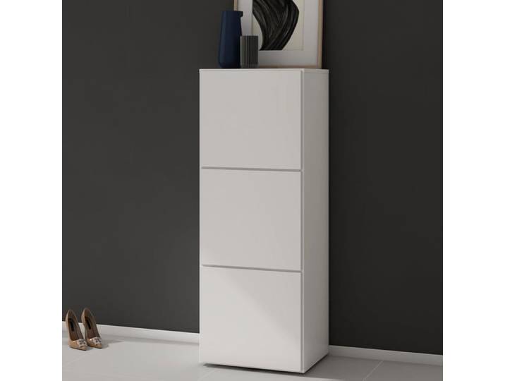 Sogood Meuble à Chaussures Blanc Mat 45x120cm Rangement Armoire à Chaussures 6 Compartiments Range-Chaussures 02