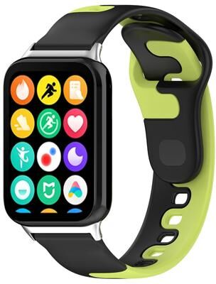 Everyday Crate Xiaomi Band 10 Pro Redmi Watch 6 5 Dual Color Silicone Watch Band Replacement Strap black Green