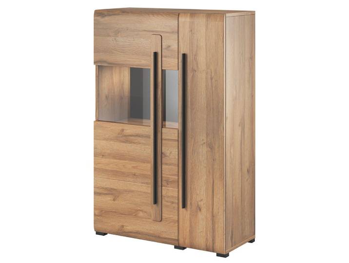 Lomadox Highboard TURDA-83, Grandson Beleuchtung und Absetzungen schwarz 90/136/39 cm
