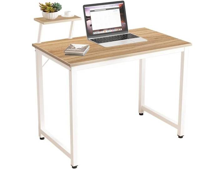 SogesHome Bureau d'ordinateur 100 x 50 cm table de travail bureau à domicile chêne