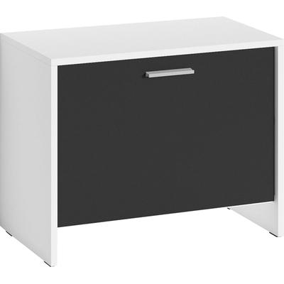 Schuhbank BYLIVING "BEN", schwarz-weiß (melamin weiß, schwarz, melamin weiß), B:60cm H:48cm T:35cm, Holzwerkstoff, Sitzbänke, Schuhbank, Breite 60 cm