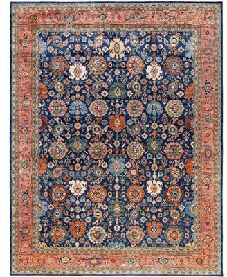 Overton "Serapi One-of-a-Kind Hand-Knotted Area Rug - Blue - 9' 1"" x 11' 9"""