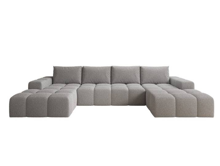 PROMETO Möbel Ecksofa Couch U-Form, Sofa U-Form Teddy-Bouclé, Web oder Cord-Stoff Cento