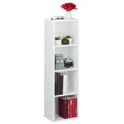 Relaxdays Weißes Bücherregal Weiß