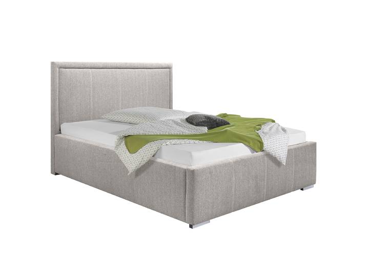 Lit rembourré 140 x 200cm Tissu Genia Gris
