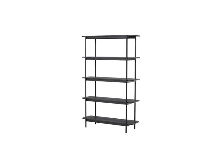 Etagère moderne en bois et métal noir