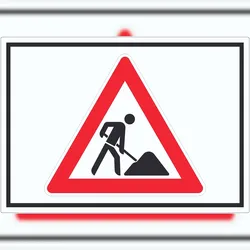HB-Druck Achtung Baustelle Symbol Aufkleber Arbeitsstelle A4 (210x297mm)