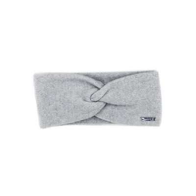 Stirnband CAPO, Damen, grau (silber), Strick, Kaschmirmischung, Mützen Stirnband, Strickstirnband, Knoten, Kaschmir-Wolle-Mischung, soft