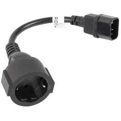 Lanberg CA-C14E-10CC-0018-BK Stromkabel Schwarz 0,18 m C14-Koppler