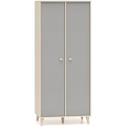 BABYKLEIDERSCHRANK 2 Türen Alycia Beige - Grau - Holzeffekt