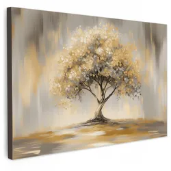 LEINWANDBILD Gemälde - Baum - Abstrakt - Blätter Gemälde 60x40 cm