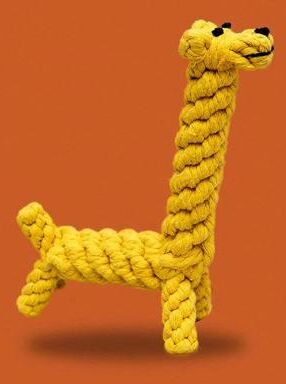 Uplift Essentials Hand Woven Cotton Rope Toy Durable Dental Health Chew For Small & Medium Dogs giraffe