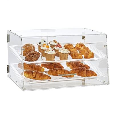 Pastry Display Case 2 Tier Acrylic Countertop Bakery Display Box Pastry Display Case 2 Tier Acrylic Countertop Bakery Display Box
