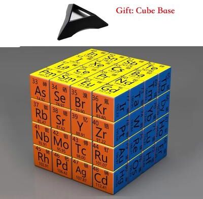 Inspired Finds 3x3x3 Educational Magic Puzzle Cube STEM Math & Chemistry Learning Toy For Kids With Display Base type 4
