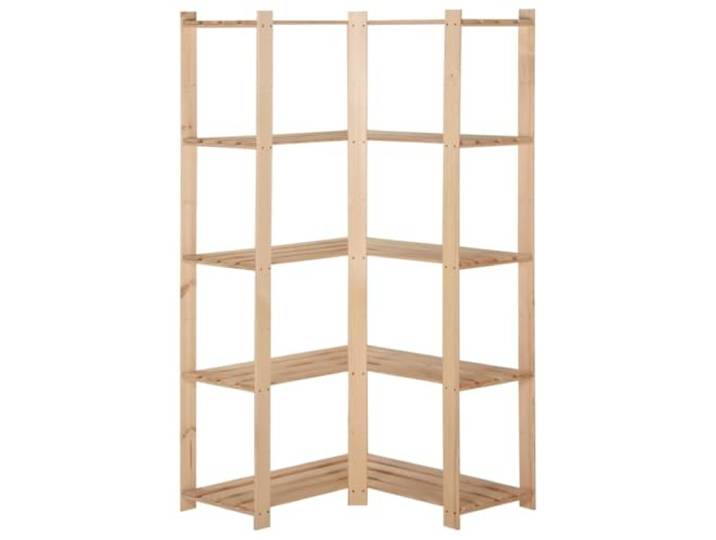 Helloshop26 Eckregal mit 5 Ebenen, Aufbewahrungsregal, Lagerregal, Küche, Wohnzimmer, Unterboden, innen, 170 cm, Kiefer 02_0000624