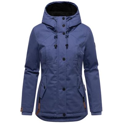 Winterjacke MARIKOO "Bikoo", Damen, Gr. XS (34), blau (lilablau), Oberstoff: 100% Baumwolle. Futter: 100% Polyester. Wattierung: 100% Polyester. Ärmelfutter: 100% Polyester, figurumspielend hüftbedeckend, hoch geschlossener Ausschnitt, Ärmel ohne...