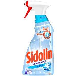 Sidolin Glasreiniger Cristal 3in1, gebrauchsfertig, mit Abperleffekt, Spray 0,5 Liter
