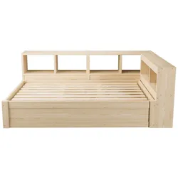STILVORA Multifunktionsbett MDF Holzfarbe 90x200 cm mit LED, Steckdose und Hydraulik