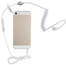 Smart Shopping Spot Acoustic Air Tube Earpiece With Microphone 3.5mm Covert Hands Free Headset white
