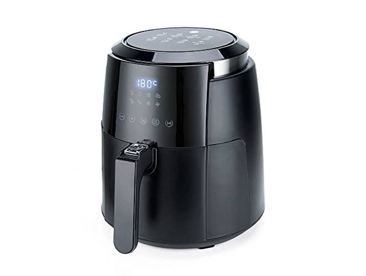 Wilfa CRISPIER Heißluftfritteuse variable Temperatureinstellung bis 200 Grad Celsius, 3,5 Liter Fassungsvermögen, schwarz AF1B-350