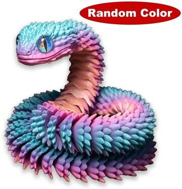 Useful Little Things 3D Printed Snake Movable Joint Simulation Figurine Creative Desktop Ornament New Year Gift And Fidget Craft Toy 07 17.7 In