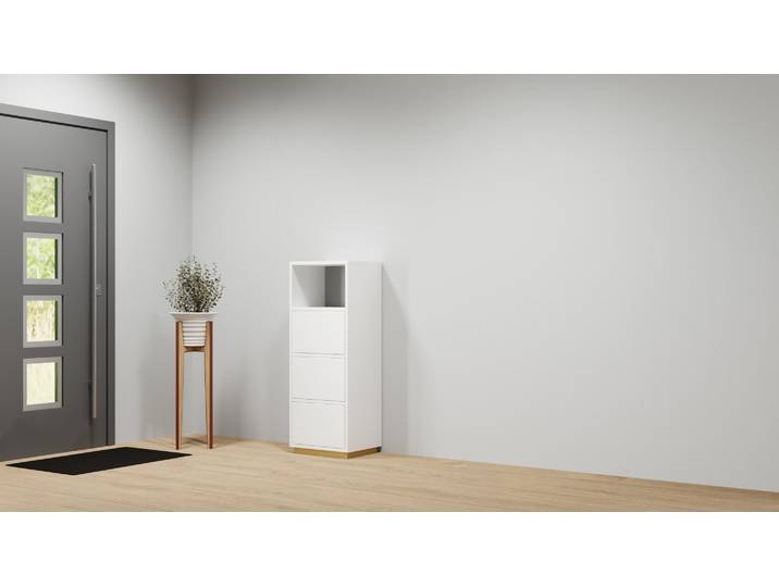 Schmales Highboard weiß MDF Beschichtet MDF Weiß matt