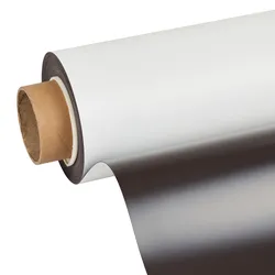 Magnetfolie zum Bedrucken, weiß 1.020 mm | 10 g/cm2 | 20 m | 0,35 mm, Ferrit, PVC