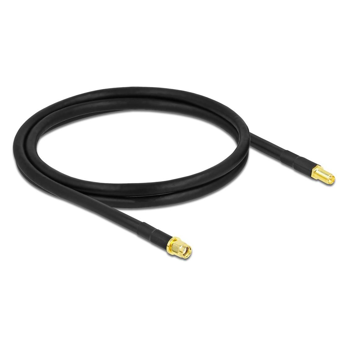 Delock Antennenkabel RP-SMA Stecker zu RP-SMA Buchse LMR/CFD300 1 m low loss (Antennenkabel) (90462)