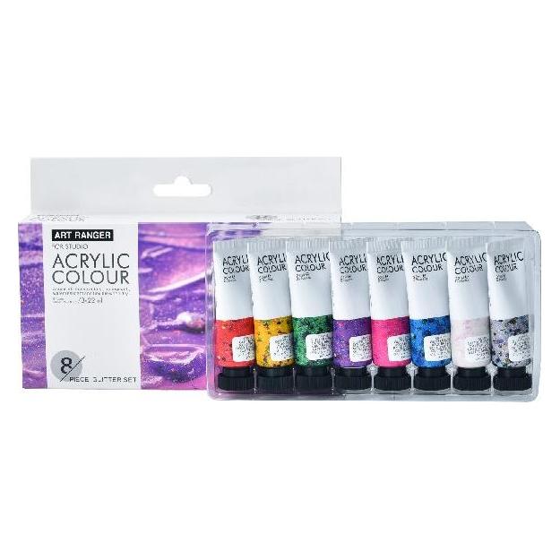 Art Ranger Studio Glitter 8x22ml Acryl (176 ml) (FEA0822T-G)