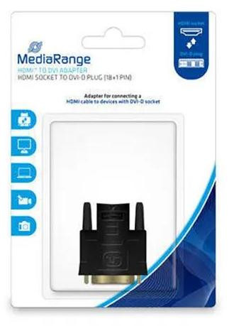 MediaRange MRCS170 HDMI naar DVI-D adapter, 18+1-polig, zwart