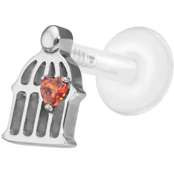 PTFE Labret mit Innengewinde + Titan-Aufsatz KÄFIG