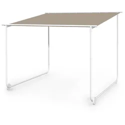 Nantes Pavillon Gazebo Sonnendach 3x3m Polyester Stahlrahmen UV50+ Bodenrollen Taupe