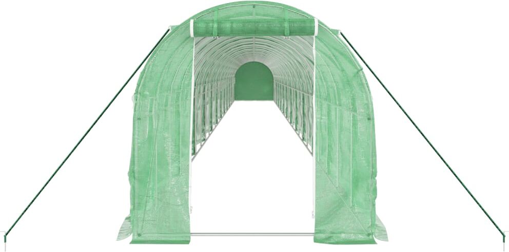 vidaXL Serre avec cadre en acier vert 48 m² 24x2x2 m